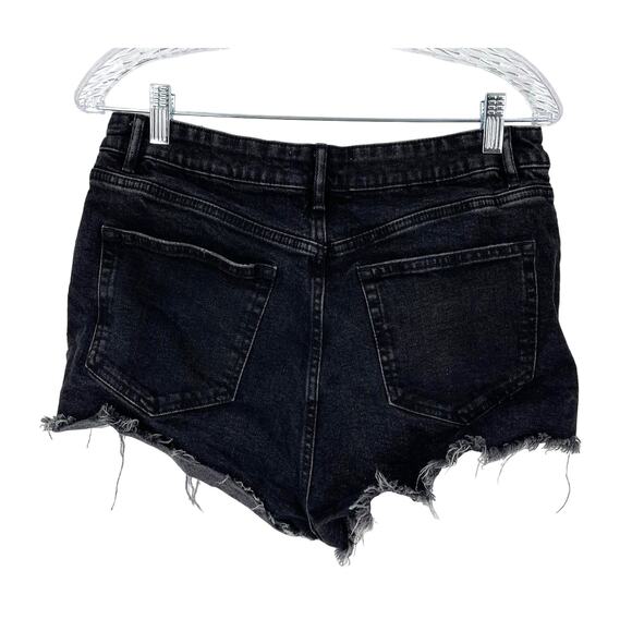 Zara Black High Waisted Jean Cut Off Shorts Size 10 - Picture 2 of 5